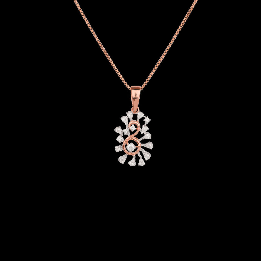 18K Two Tone Gold Diamond Pendant - 0.63ct VVS-EF