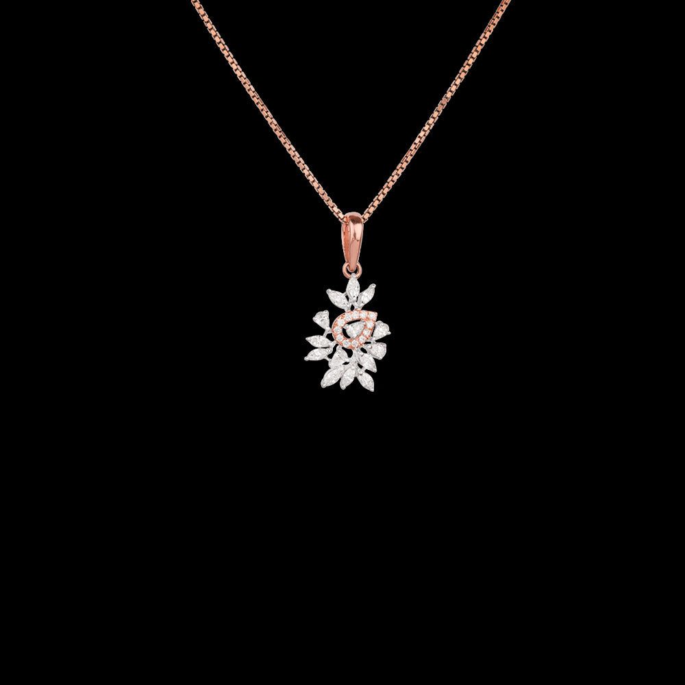 18K Rose Gold Diamond Pendant - 0.64ct VVS-EF