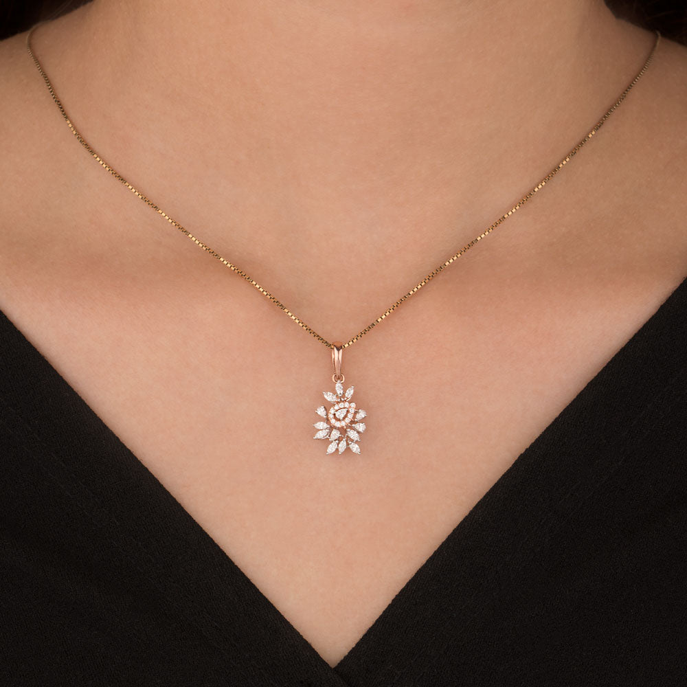18K Rose Gold Diamond Pendant - 0.64ct VVS-EF