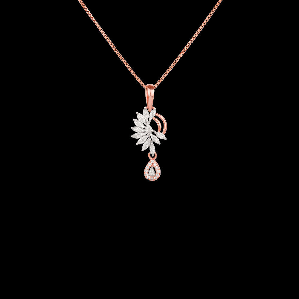 18K Two Tone Gold Diamond Pendant - 0.52ct VVS-EF