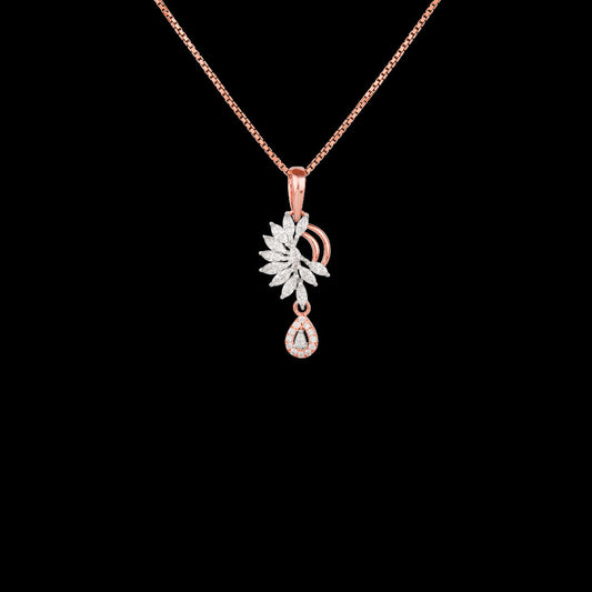 18K Two Tone Gold Diamond Pendant - 0.52ct VVS-EF
