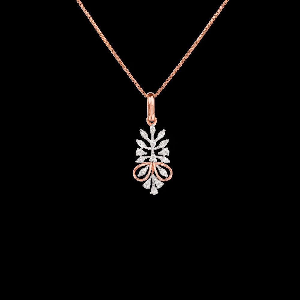18K Two Tone Gold Diamond Pendant - 0.38ct VVS-EF