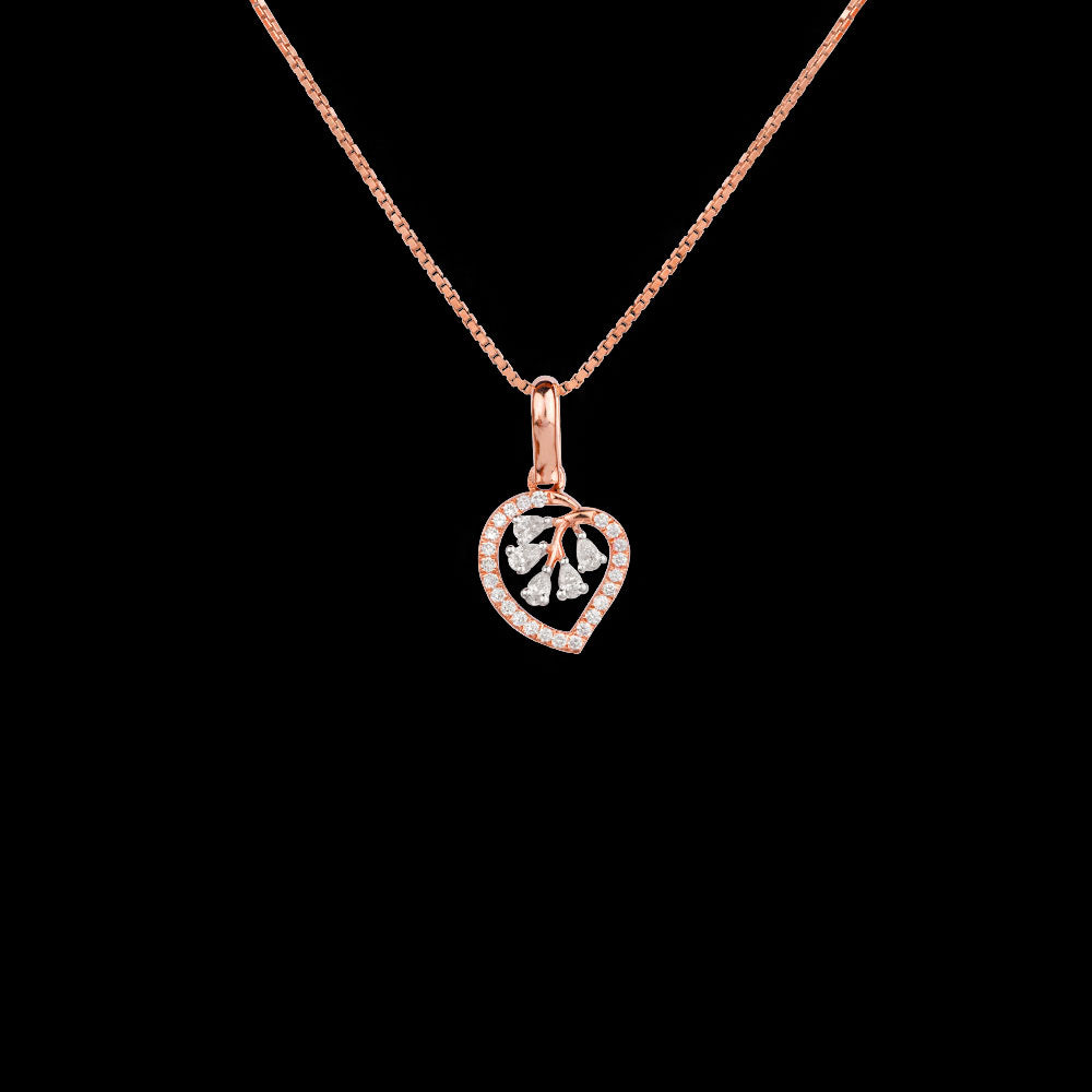 18K Two Tone Gold Diamond Pendant - 0.29ct VVS-EF
