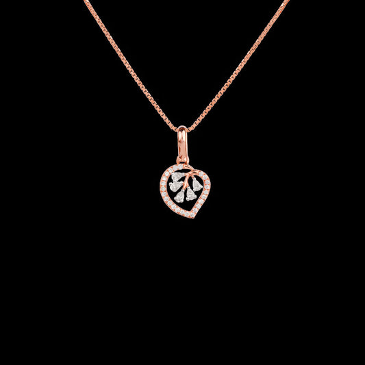 18K Two Tone Gold Diamond Pendant - 0.29ct VVS-EF