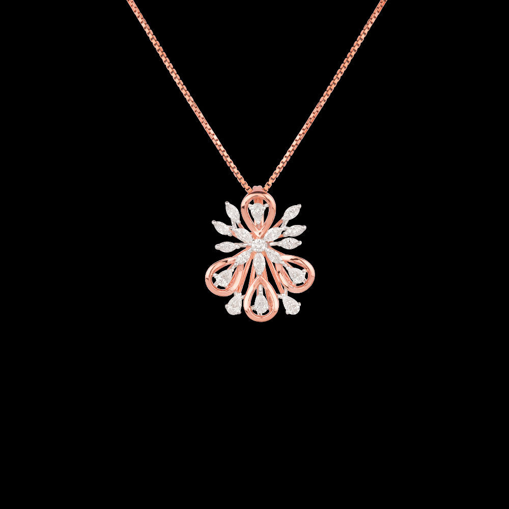 18K Two Tone Gold Diamond Pendant - 0.83ct VVS-EF
