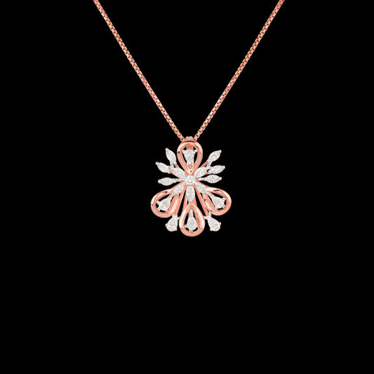 18K Two Tone Gold Diamond Pendant - 0.83ct VVS-EF