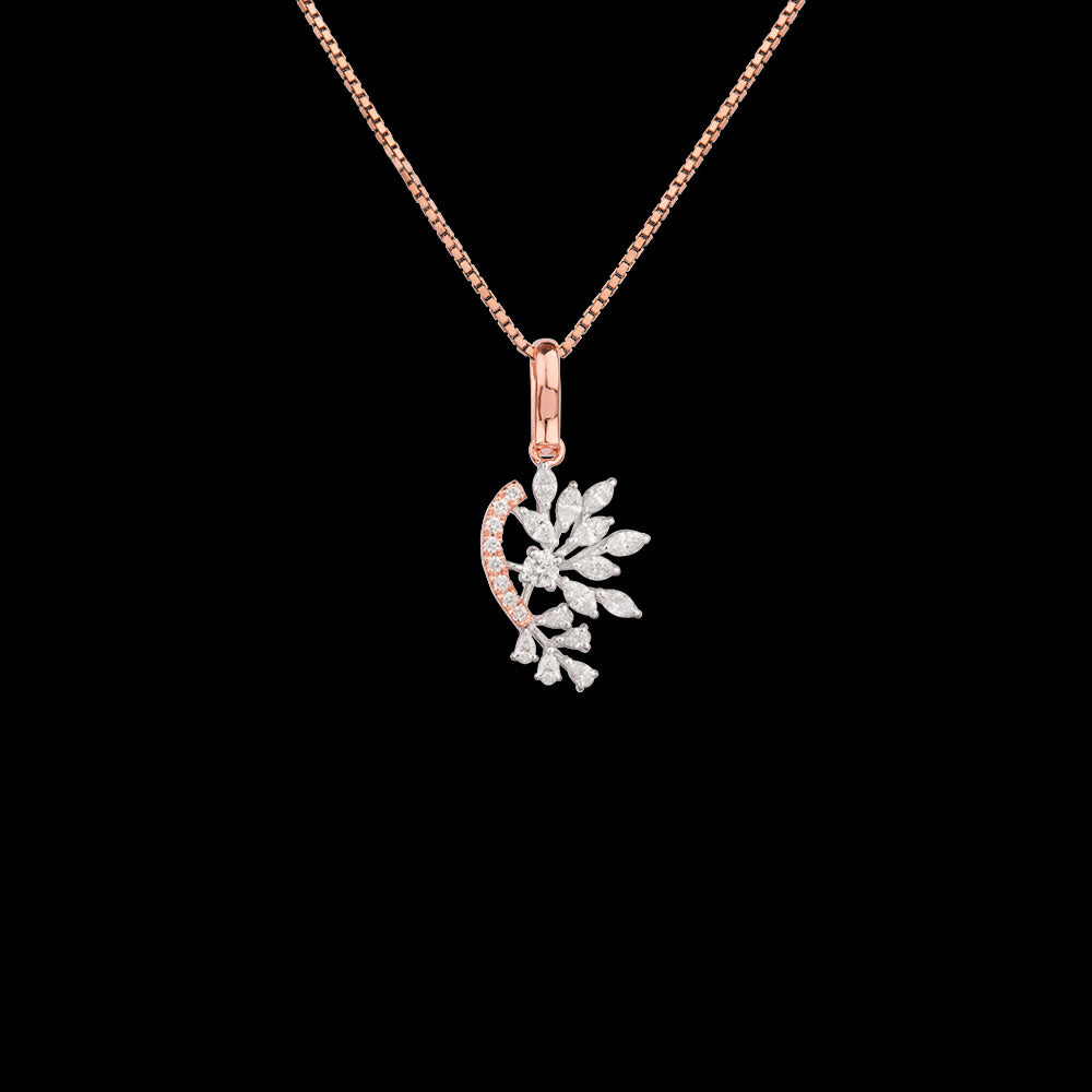18K Two Tone Gold Diamond Pendant - 0.46ct VVS-EF
