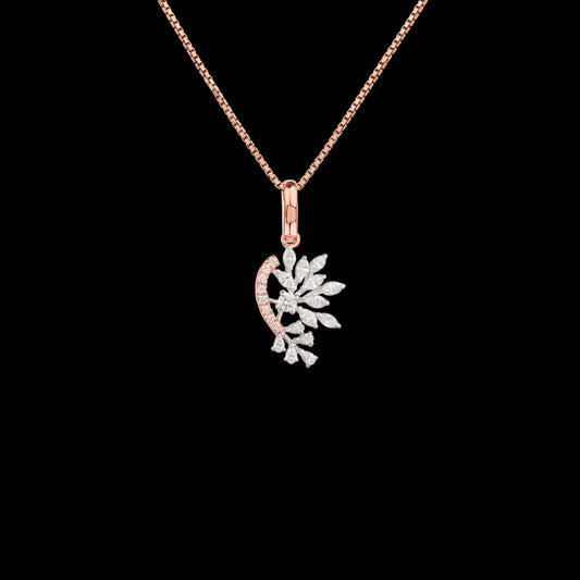 18K Two Tone Gold Diamond Pendant - 0.46ct VVS-EF