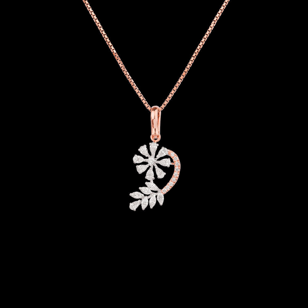 18K Two Tone Gold Diamond Pendant - 0.605ct VVS-EF