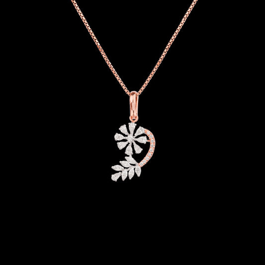 18K Two Tone Gold Diamond Pendant - 0.605ct VVS-EF
