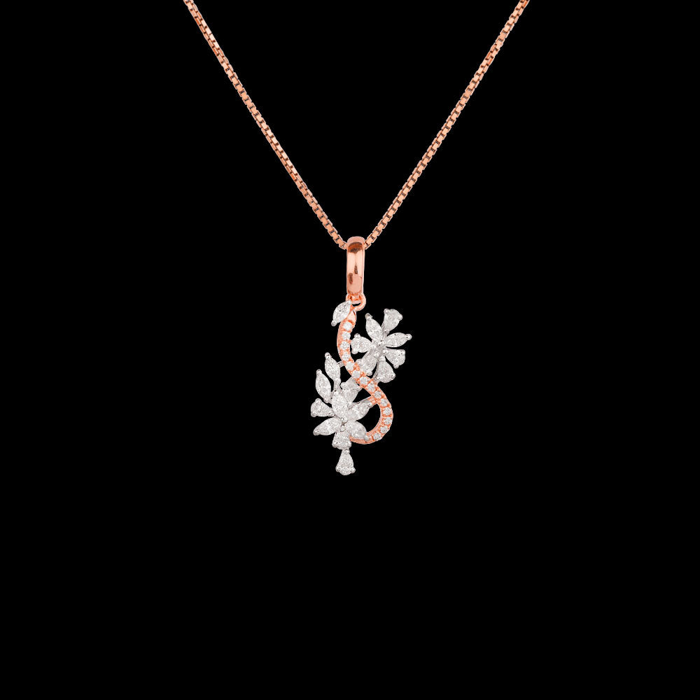 18K Two Tone Gold Diamond Pendant - 0.71ct VVS-EF
