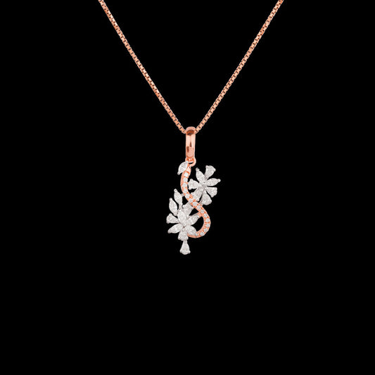 18K Two Tone Gold Diamond Pendant - 0.71ct VVS-EF
