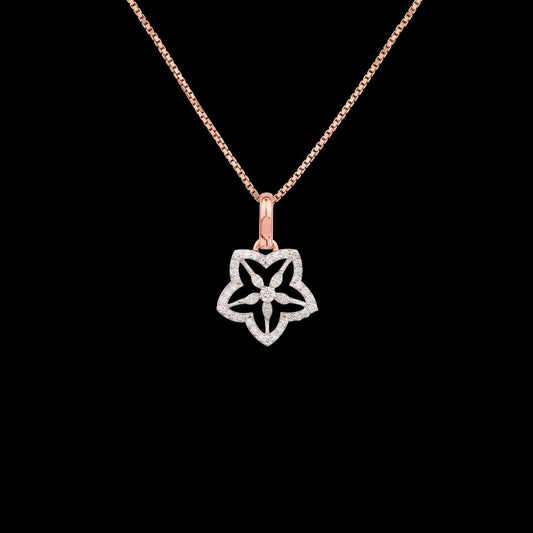 18K Two Tone Gold Diamond Pendant - 0.37ct VVS-EF