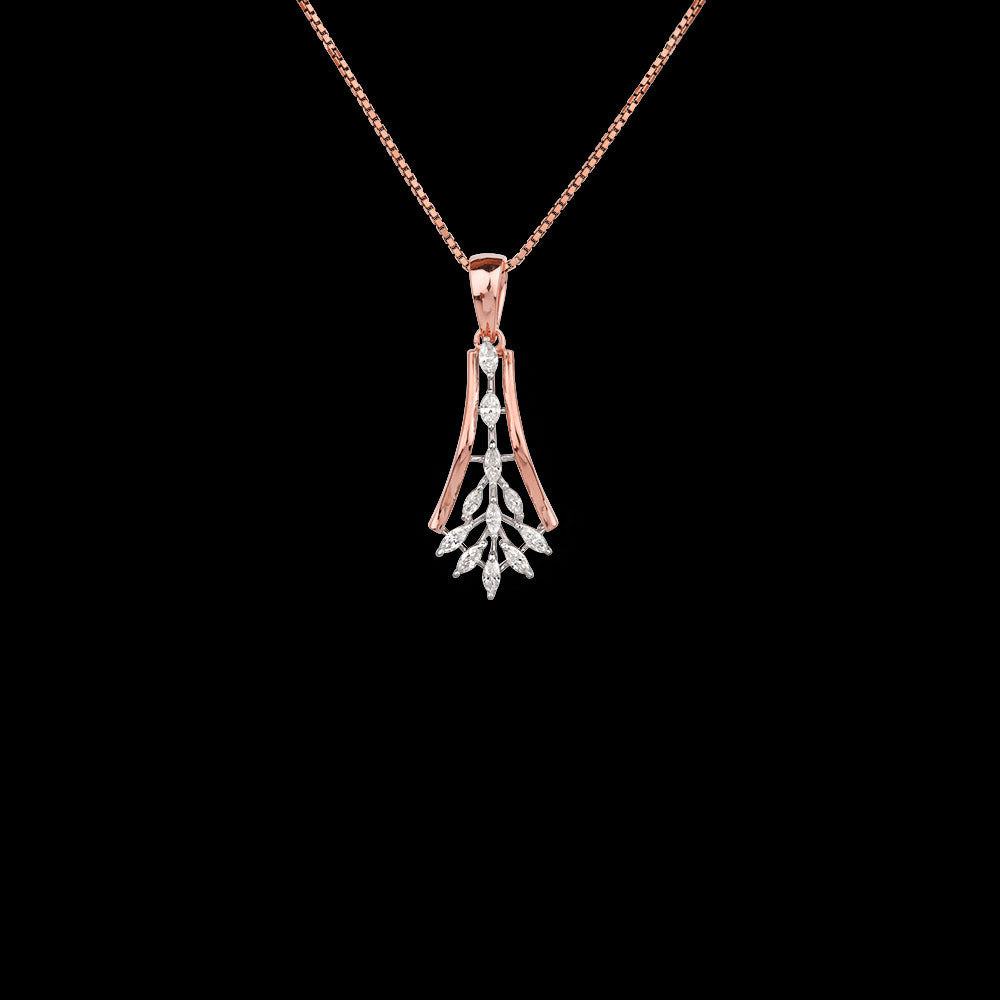 18K Two Tone Gold Diamond Pendant - 0.445ct VVS-EF