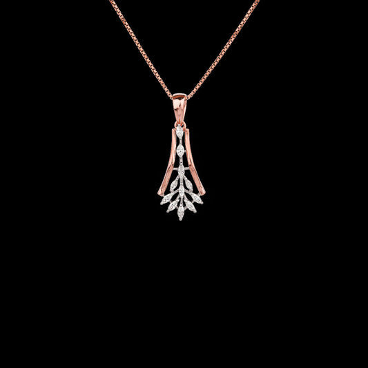 18K Two Tone Gold Diamond Pendant - 0.445ct VVS-EF