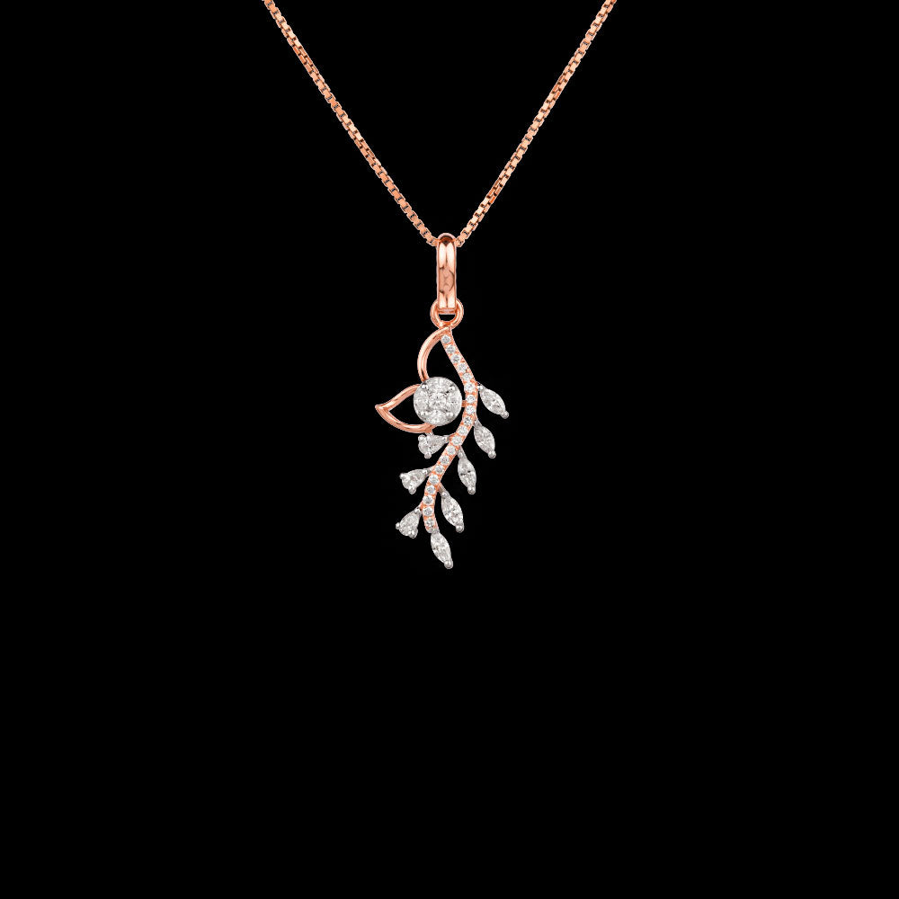 18K Two Tone Gold Diamond Pendant - 0.47ct VVS-EF