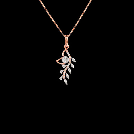 18K Two Tone Gold Diamond Pendant - 0.47ct VVS-EF