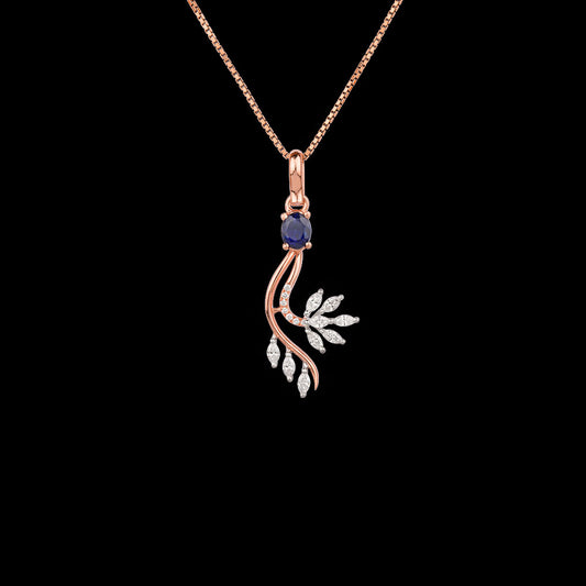 18K Two Tone Gold Diamond Pendant - 0.41ct VVS-EF with Colour Stones