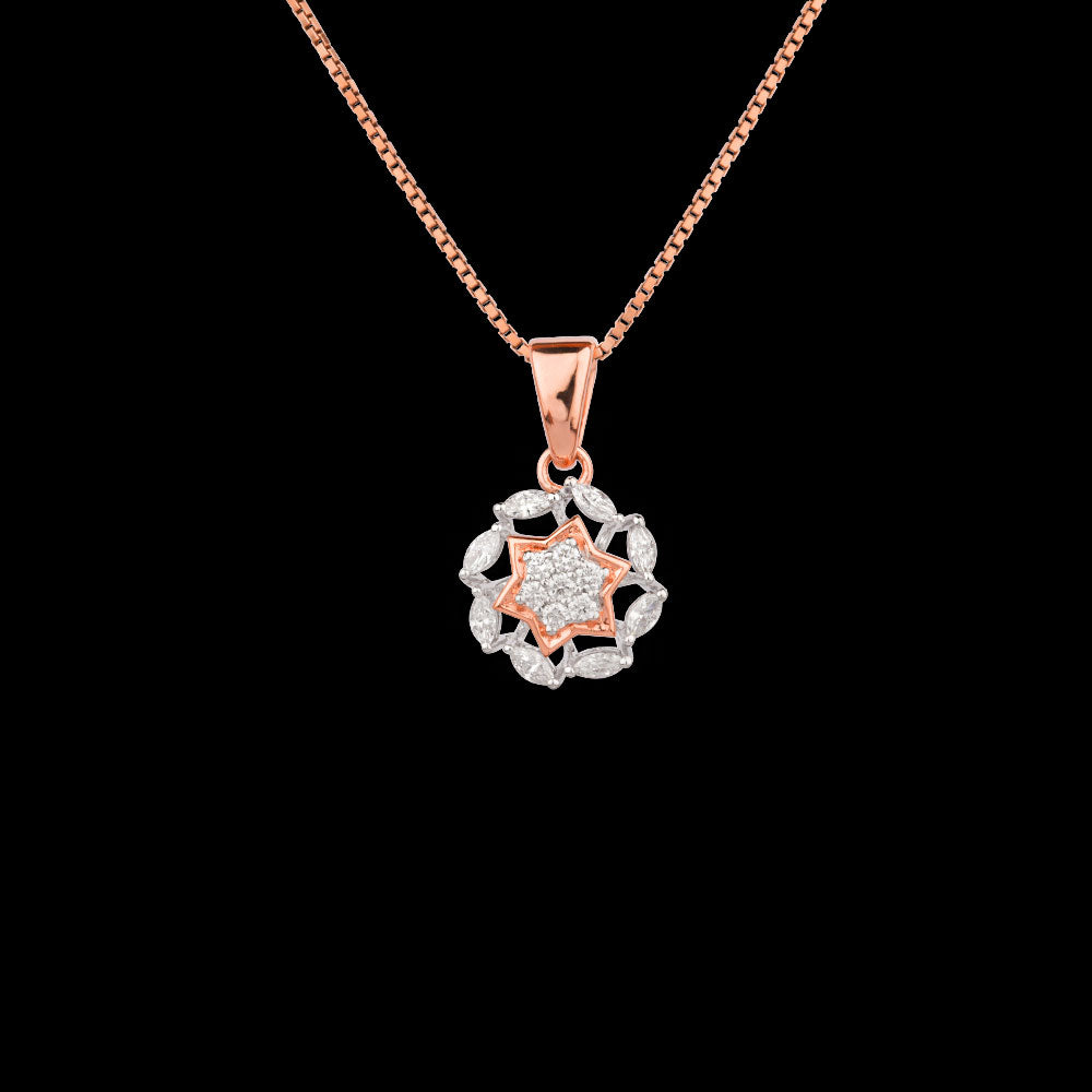 18K Two Tone Gold Diamond Pendant - 0.36ct VVS-VS-EF