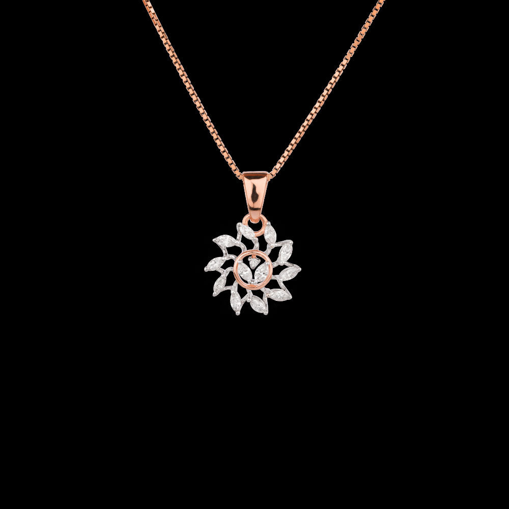 18K Two Tone Gold Diamond Pendant - 0.36ct VVS-VS-EF