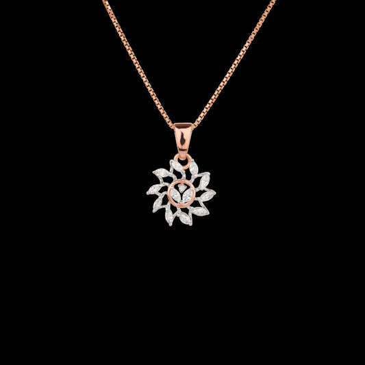18K Two Tone Gold Diamond Pendant - 0.36ct VVS-VS-EF