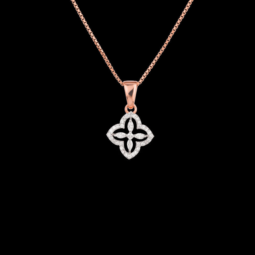 18K Two Tone Gold Diamond Pendant - 0.4ct VVS-EF