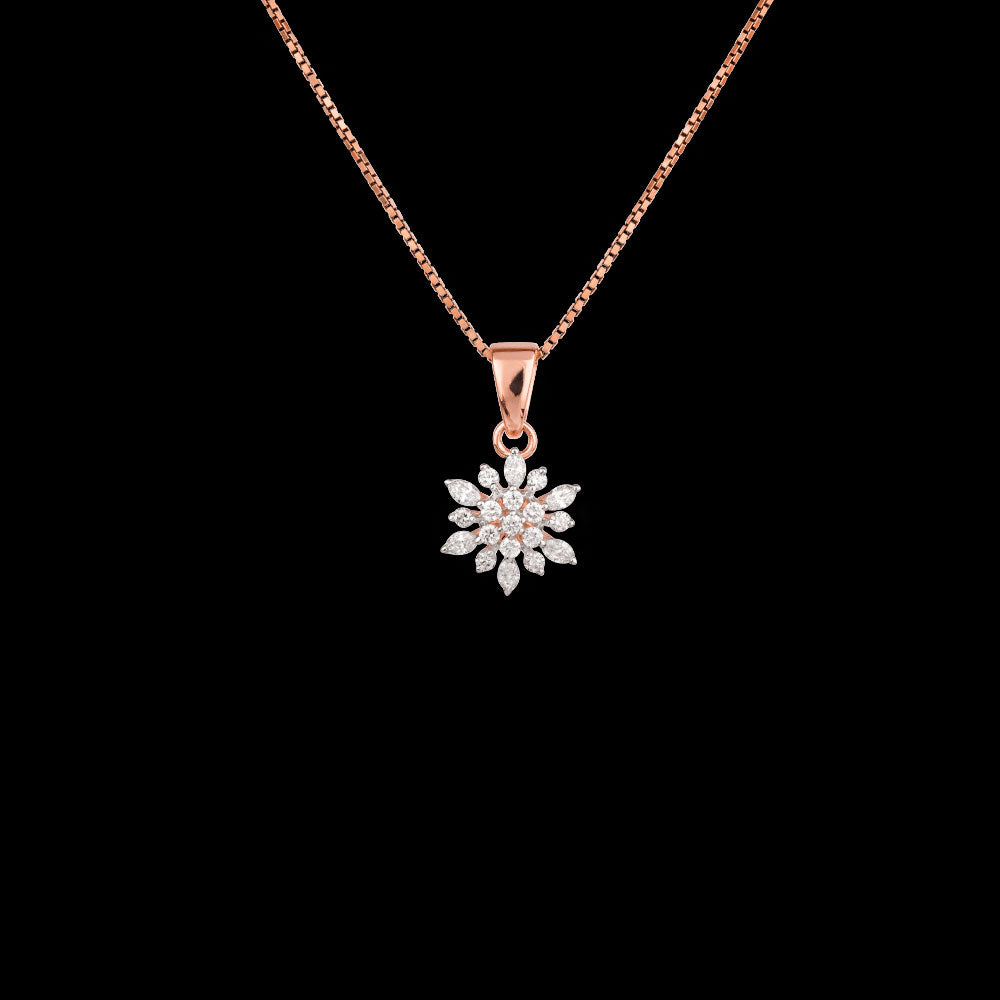 18K Two Tone Gold Diamond Pendant - 0.5ct VVS-EF