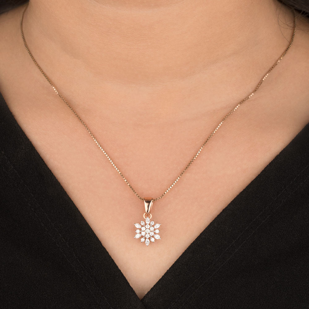 18K Two Tone Gold Diamond Pendant - 0.5ct VVS-EF