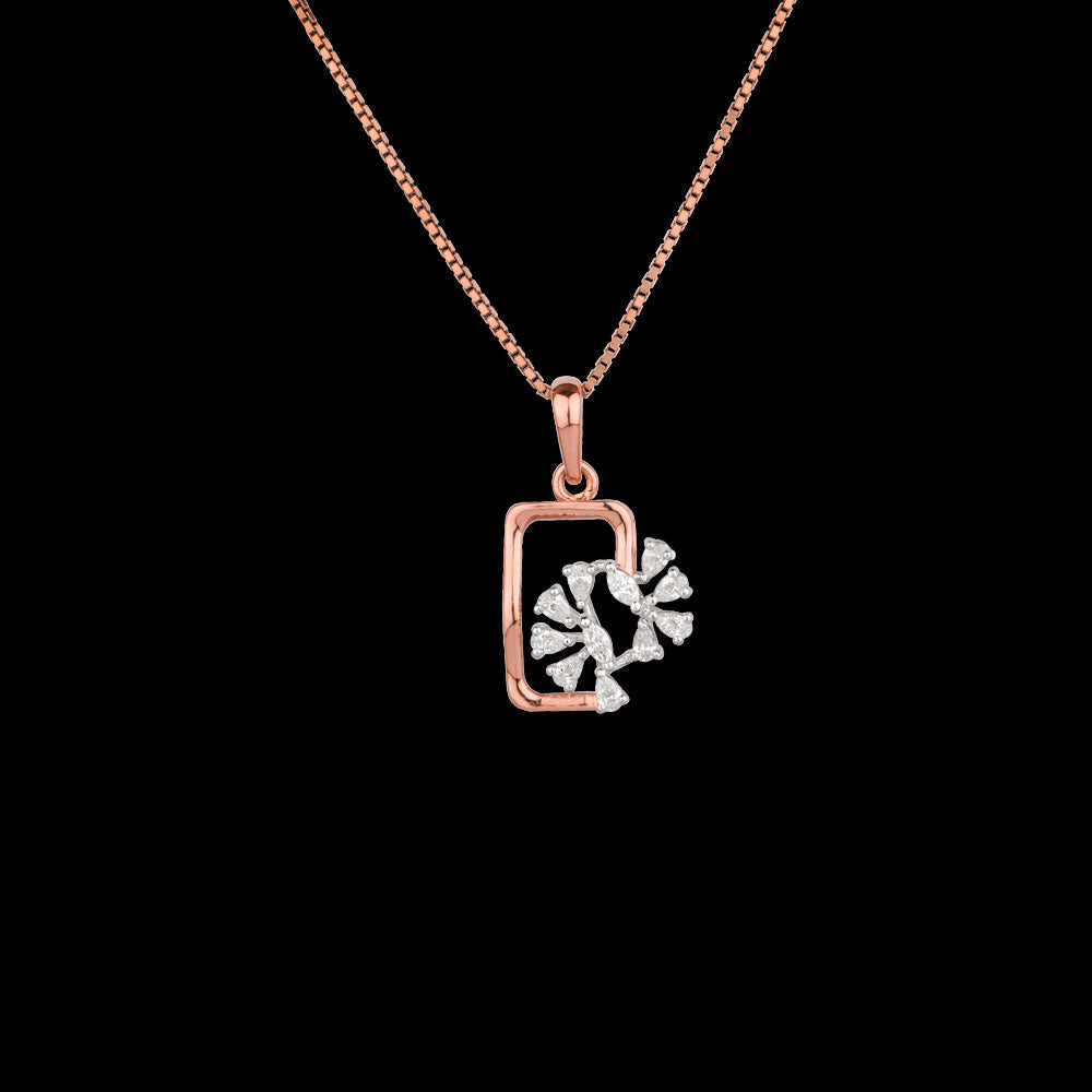 18K Two Tone Gold Diamond Pendant - 0.44ct VVS-EF