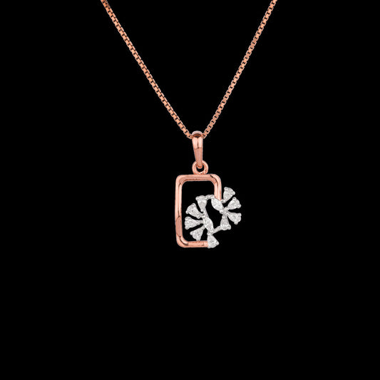 18K Two Tone Gold Diamond Pendant - 0.44ct VVS-EF