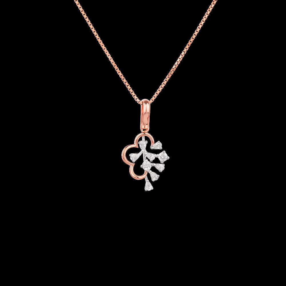 18K Two Tone Gold Diamond Pendant - 0.33ct VVS-EF