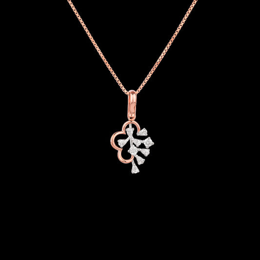 18K Two Tone Gold Diamond Pendant - 0.33ct VVS-EF