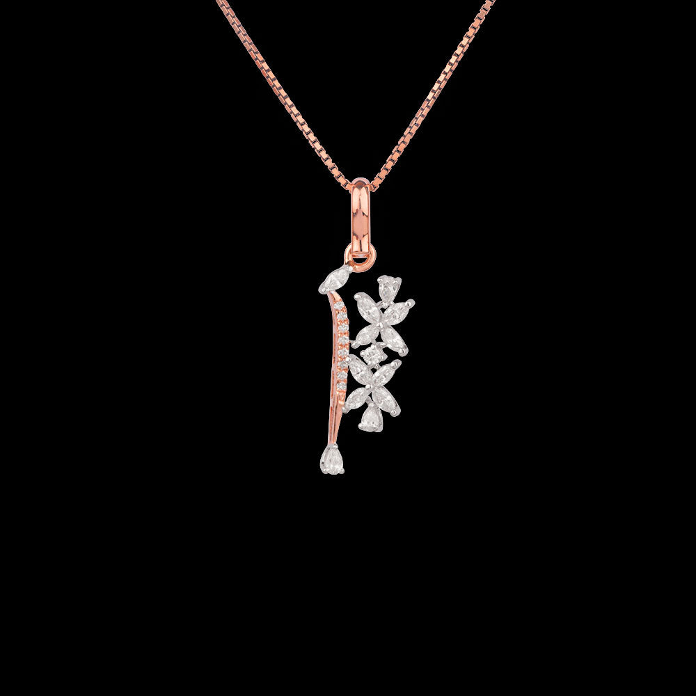 18K Two Tone Gold Diamond Pendant - 0.56ct VVS-EF