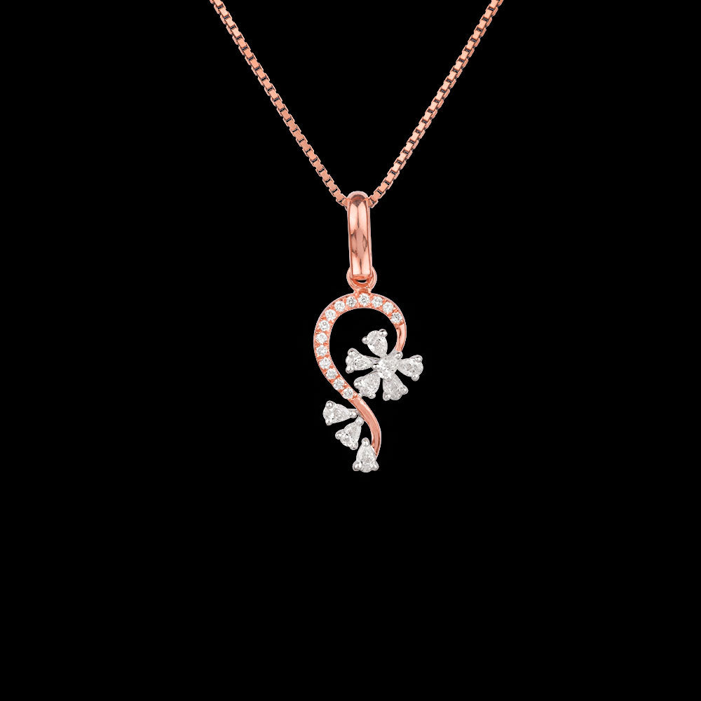 18K Two Tone Gold Diamond Pendant - 0.28ct VVS-VS-EF