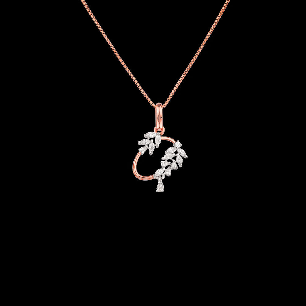 18K Two Tone Gold Diamond Pendant - 0.38ct VVS-EF