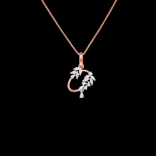 18K Two Tone Gold Diamond Pendant - 0.38ct VVS-EF