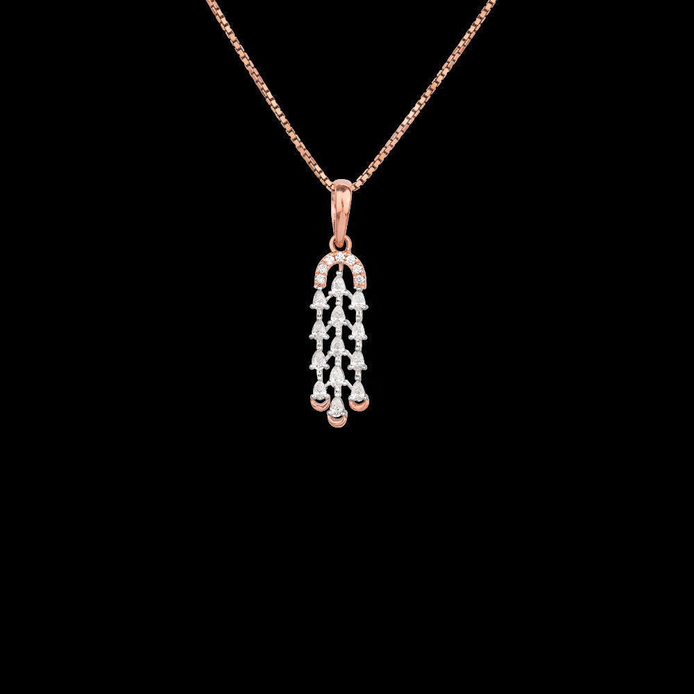 18K Two Tone Gold Diamond Pendant - 0.45ct VVS-EF