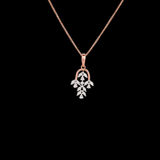 18K Two Tone Gold Diamond Pendant - 0.45ct VVS-EF