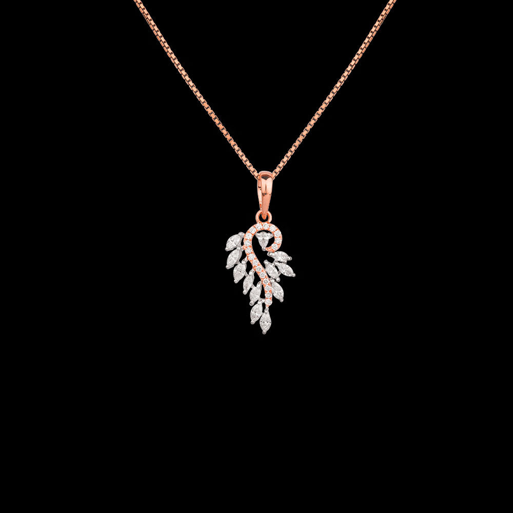 18K Two Tone Gold Diamond Pendant - 0.58ct VVS-EF