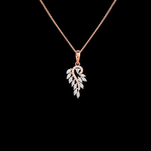18K Two Tone Gold Diamond Pendant - 0.58ct VVS-EF
