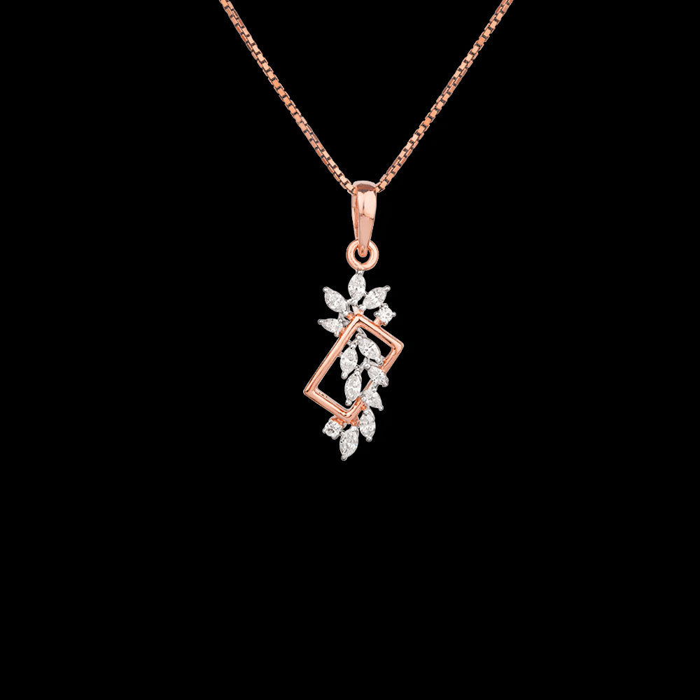 18K Two Tone Gold Diamond Pendant - 0.475ct VVS-EF