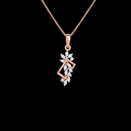 18K Two Tone Gold Diamond Pendant - 0.475ct VVS-EF