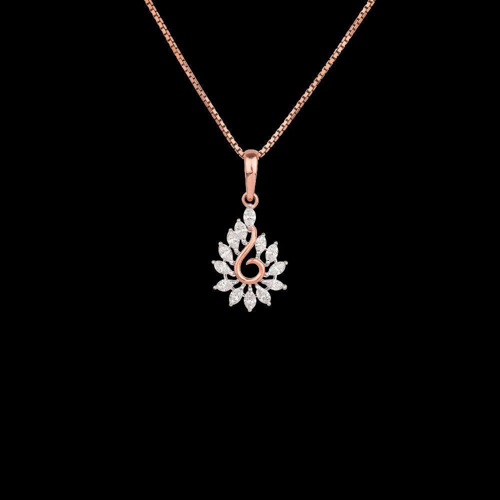 18K Two Tone Gold Diamond Pendant - 0.6ct VVS-EF