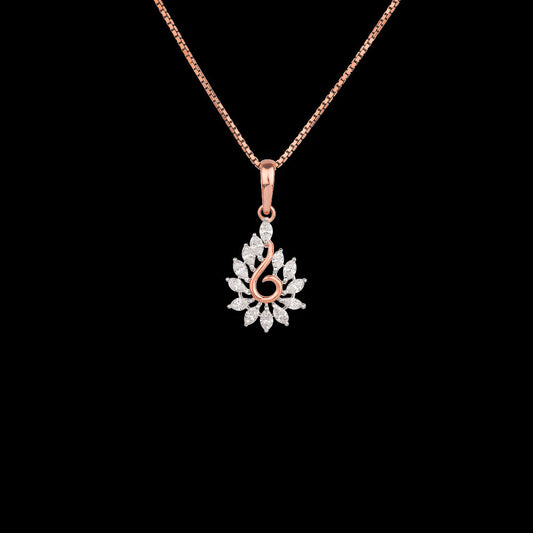 18K Two Tone Gold Diamond Pendant - 0.6ct VVS-EF