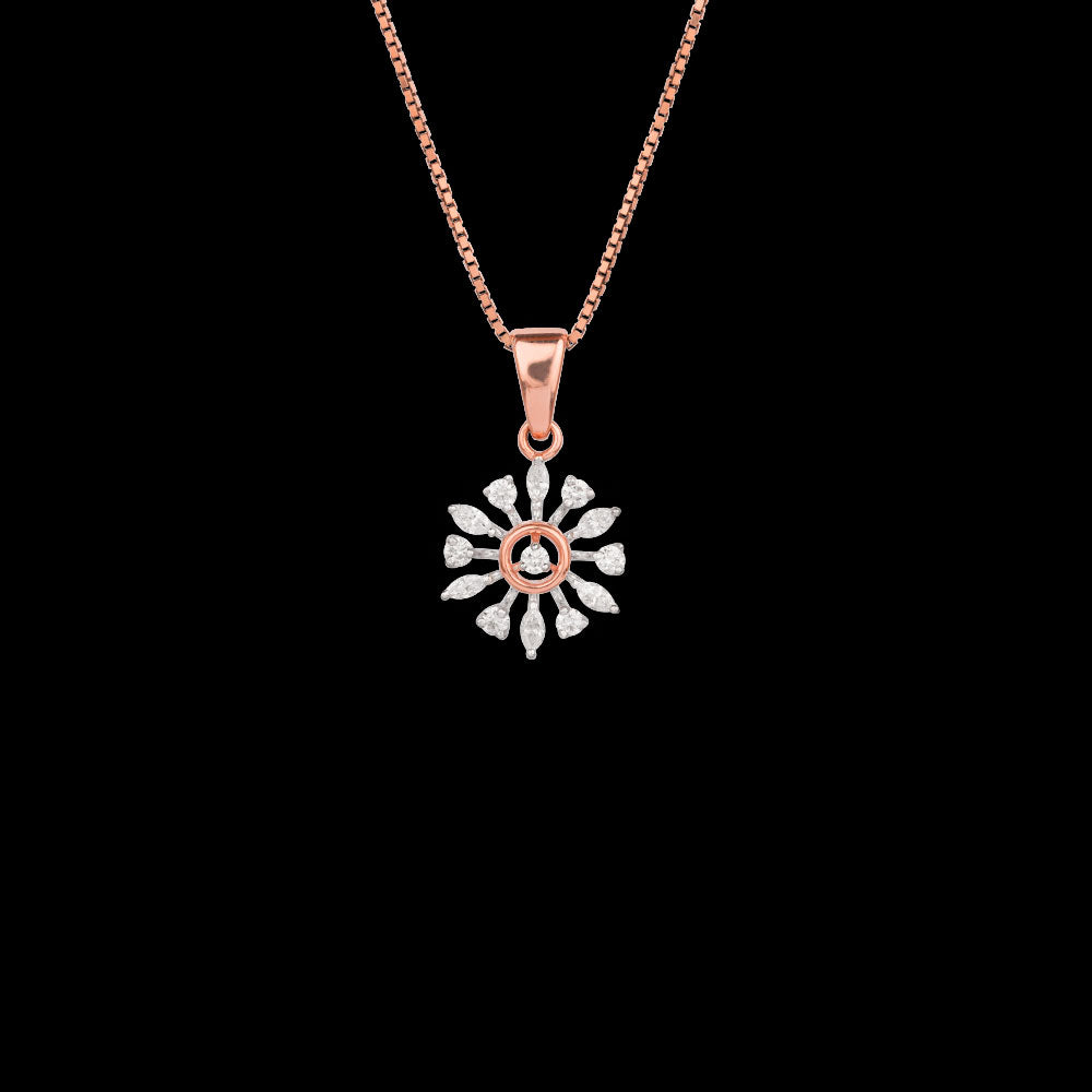 18K Two Tone Gold Diamond Pendant - 0.41ct VVS-EF