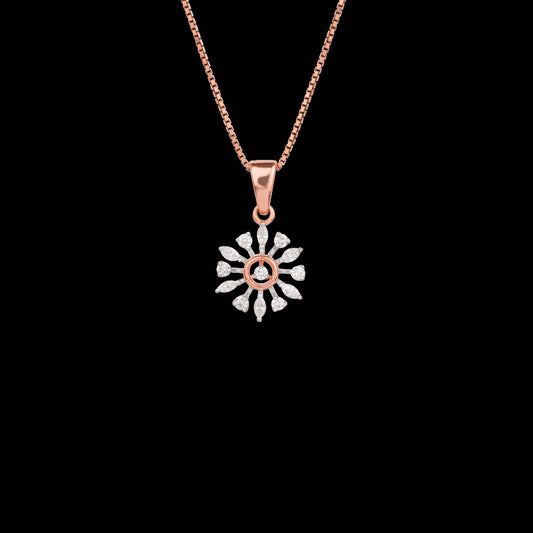 18K Two Tone Gold Diamond Pendant - 0.41ct VVS-EF