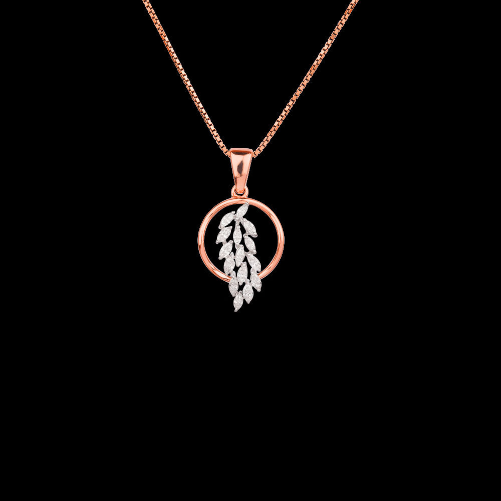 18K Two Tone Gold Diamond Pendant - 0.47ct VVS-EF