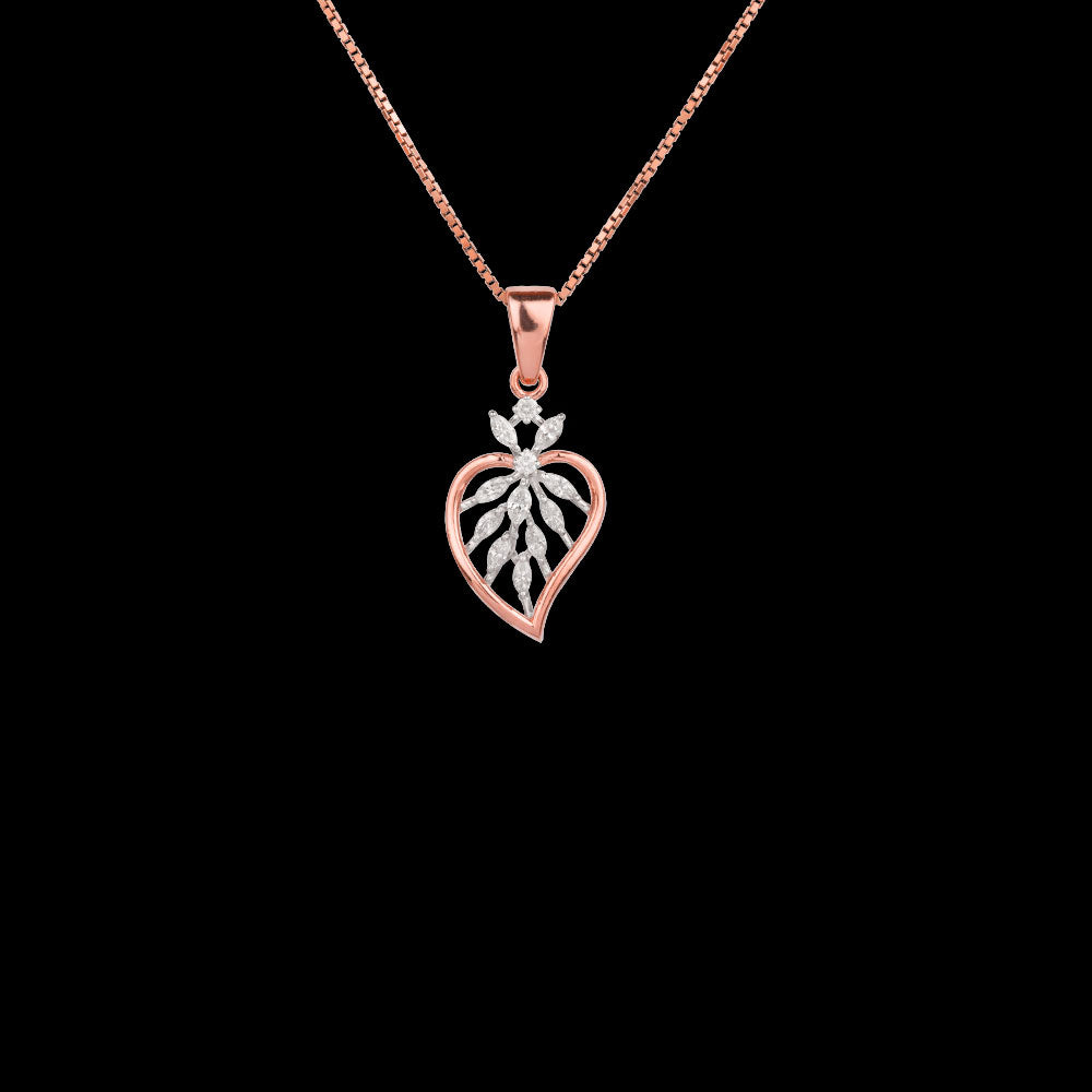 18K Two Tone Gold Diamond Pendant - 0.25ct VVS-EF