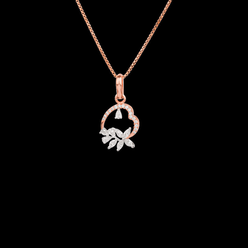 18K Two Tone Gold Diamond Pendant - 0.46ct VVS-EF