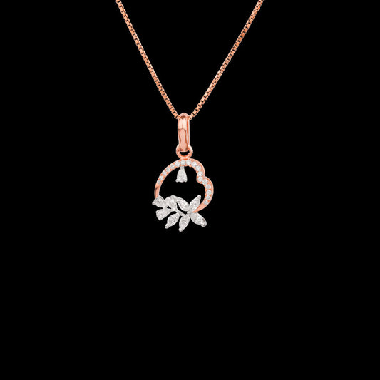 18K Two Tone Gold Diamond Pendant - 0.46ct VVS-EF